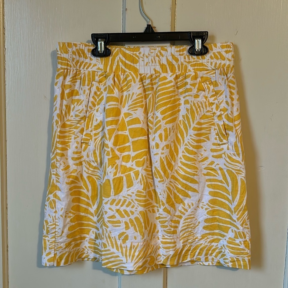 Loft Size small yellow tropical mini skirt